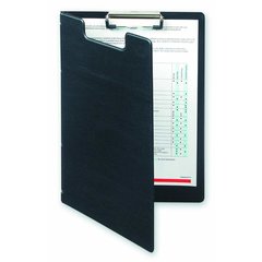папка планшет А4 с верхним зажимом и карманом PVC 545645 черная