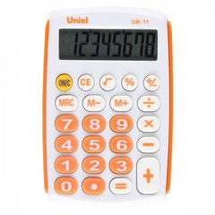 калькулятор карманный 8 разрядов Uniel uk-11o оранжевый