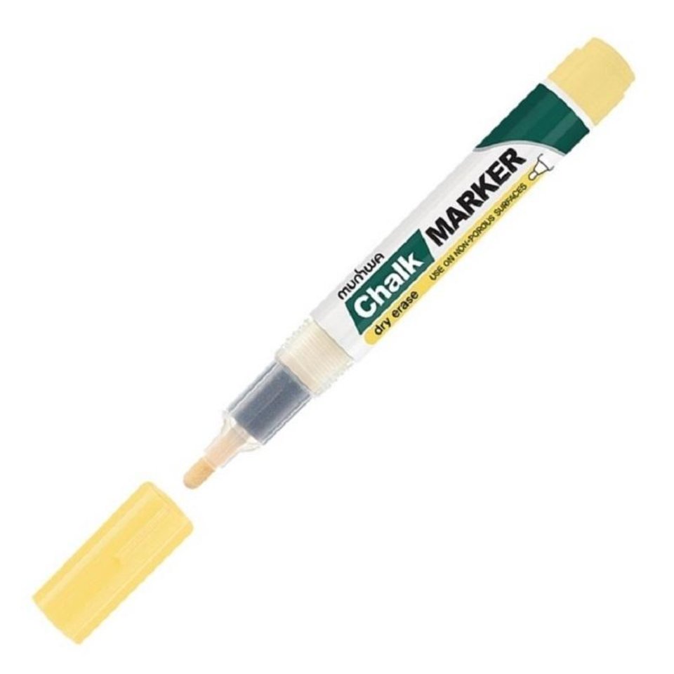 маркер мелковый для гладких поверхностей доска/витраж Mun-Hwa cm-08 желтый
