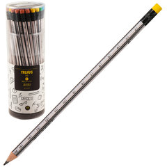 карандаш простой Trends линейка круглый с ластиком 211717