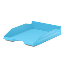 лоток для бумаг горизонтальный пластиковый Pastel 55544 голубой