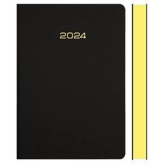 ежедневник датированный А5 deVENTE Duo черный желтый срез 2024г 2232400