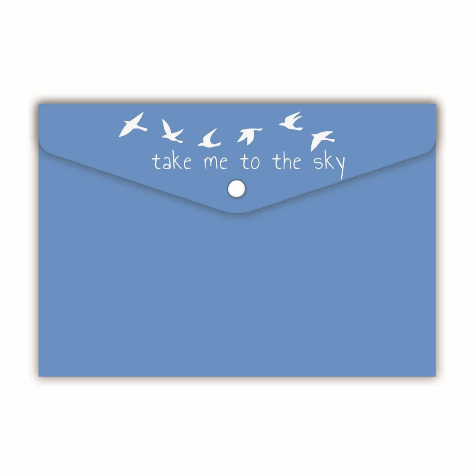 конверт на кнопке А7 голубой 10,5х7,4см 65864