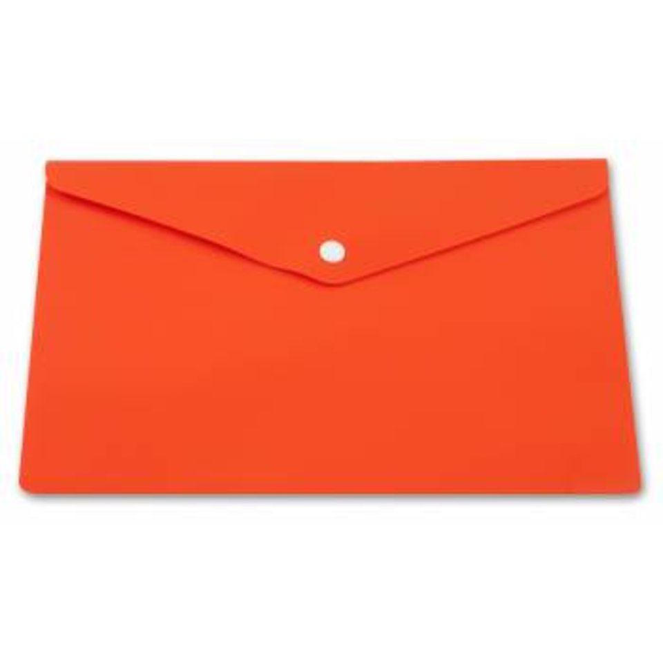 папка-конверт на кнопке А4 непрозрачная пластик 0.18мм PK803ANor/816637 оранжевая