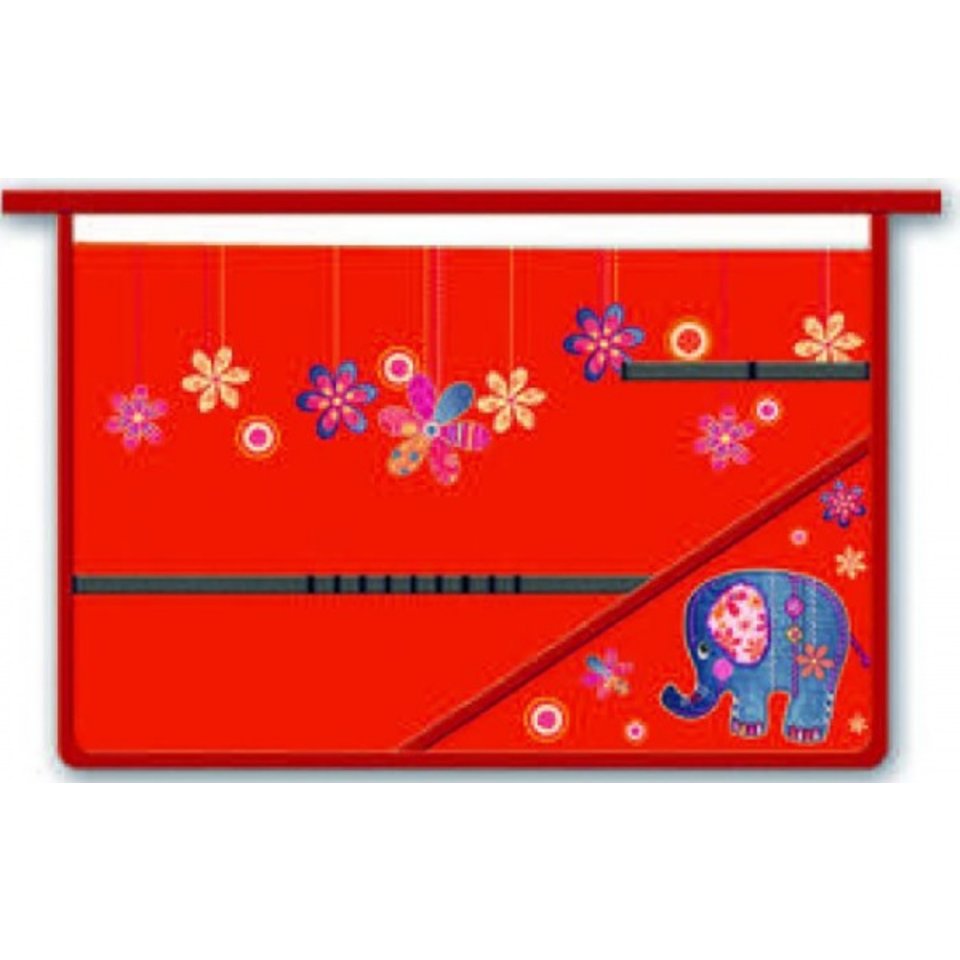 папка для труда А4 на молнии Слоник и цветы с блоком 37131