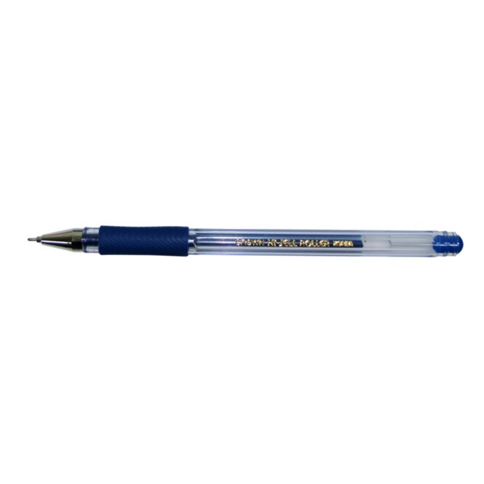 ручка гелевая CROWN 0.5мм HJR-500RN синяя игольчатый пишущий узел резиновая вставка