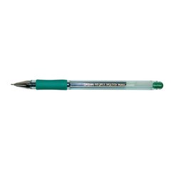 ручка гелевая CROWN 0.5мм HJR-500RN зеленая игольчатый пишущий узел резиновая вставка