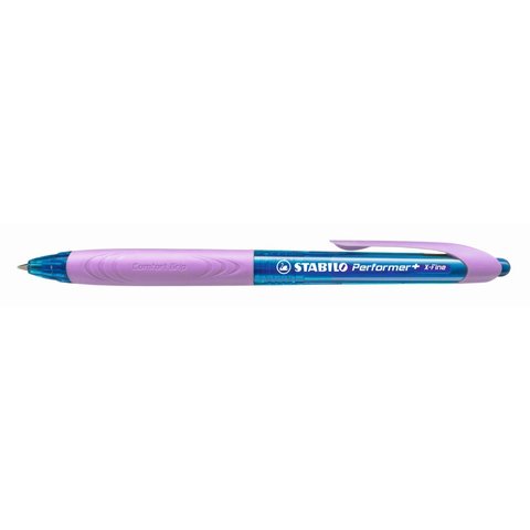 ручка шариковая STABILO автоматическая PERFORMER синяя лиловый корпус