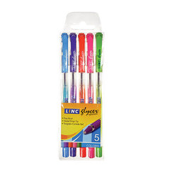 ручки шариковые набор 5 цветов LINC Glycer Яркие цвета