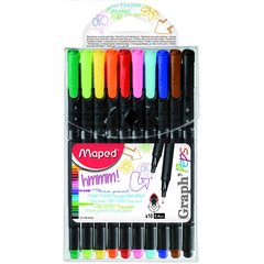 ручки линеры набор 10 цветов MAPED GRAPH PEPS 0.4 мм