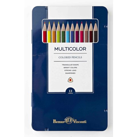 цветные карандаши 12 цветов Bruno Visconti Multicolor трехгранные