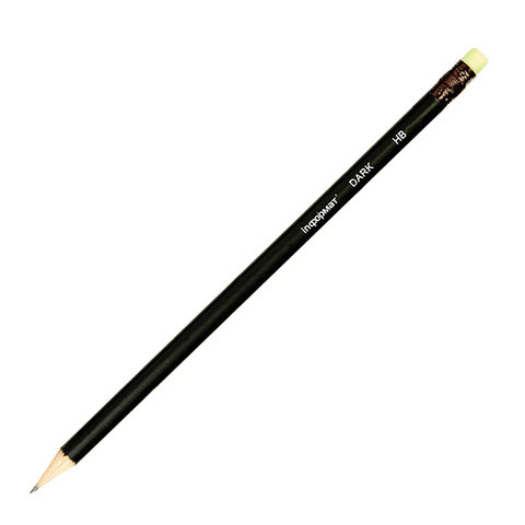 карандаш простой InFormat DARK черный корпус цветной ластик HB