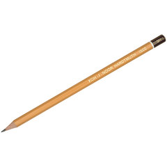 карандаш простой KOH-I-NOOR Чехия 1500 заточенный шестигранный чернографитный карандаш, твердость 5H