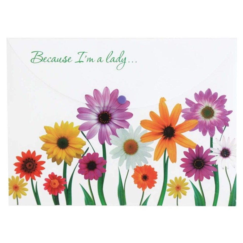 папка-конверт на кнопке А4 с рисунком "Because I am Lady" “Цветочный Микс" L5801/490631