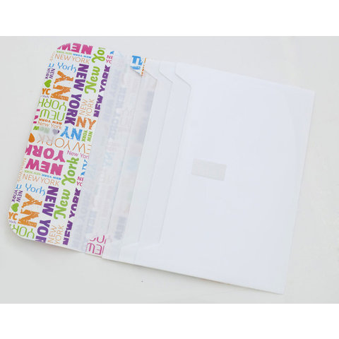 папка-конверт картотека А4 4 секции с рисунком Typographyca L6153/490777