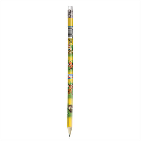 карандаш простой ScFormat Пушистые зверята круглый корпус, ластик