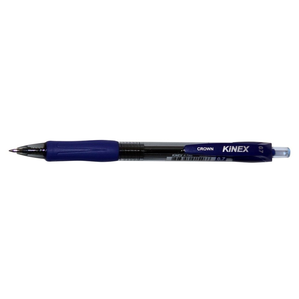 ручка шариковая CROWN KINEX К-7000 синяя автоматическая резиновая вставка