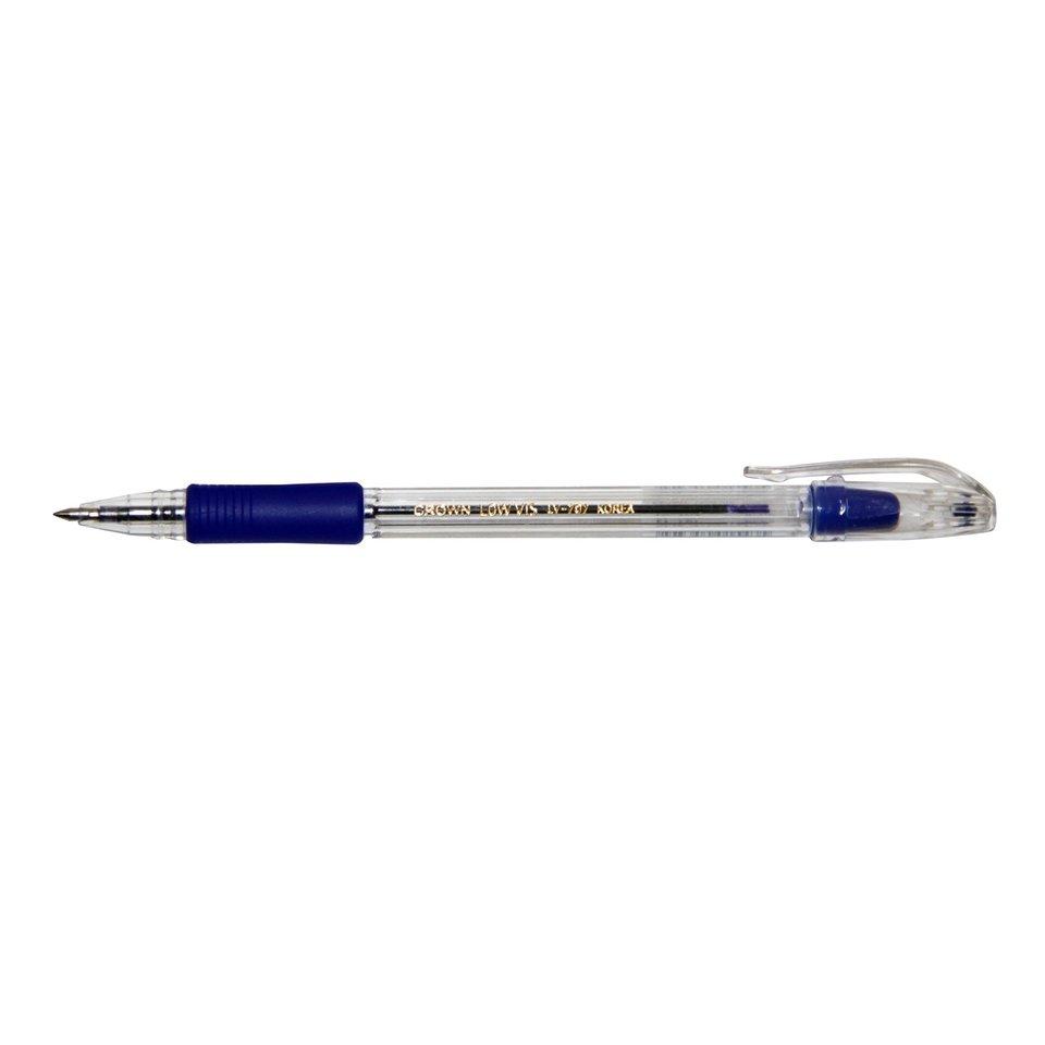 ручка шариковая CROWN LV-707 синяя резиновая вставка