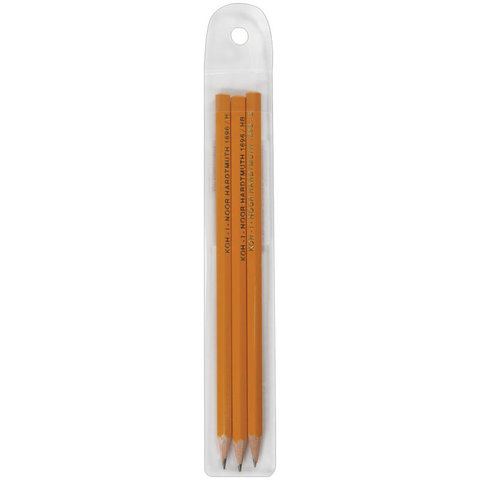 карандаши простые 3 штуки набор KOH-I-NOOR 1696 шестиграные, ПВХ упаковка