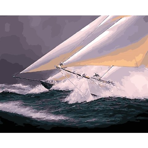 картина по номерам 40х50см RDG-2149 “Яхта на волнах”