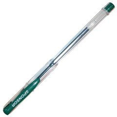 ручка гелевая WORKMATE зеленая прозрачный корпус металлический наконечник