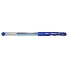 ручка гелевая WORKMATE синяя прозрачный корпус резиновая вставка металлический наконечник