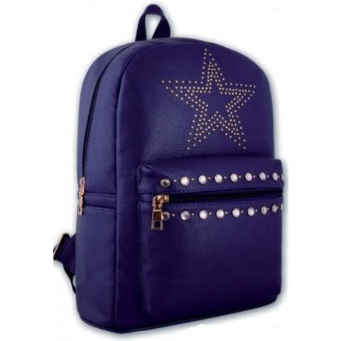 рюкзак кожзам Синий со звездой 44014