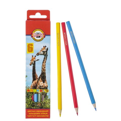 цветные карандаши 6цв Животные/птицы 3551 245908