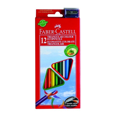 цветные карандаши 12 цветов FABER CASTELL ECO Трехгранные 120523