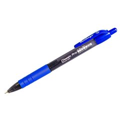 ручка шариковая Berlingo автоматическая Classic Pro синяя, игольчатый наконечник, резиновая вставка