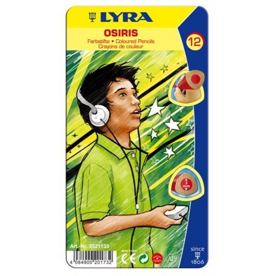 цветные карандаши 12 цветов LYRA OSIRIS Трехгранные 2521133/450M