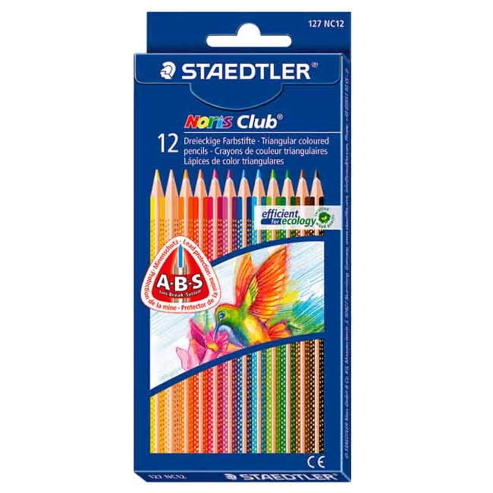 цветные карандаши 12 цветов STAEDTLER Noris Club Трехгранные 127NC12
