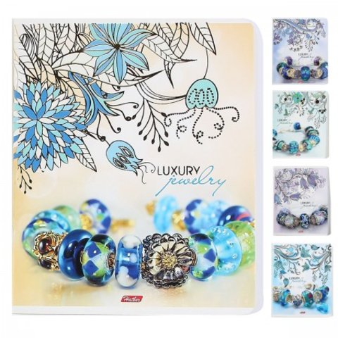 тетрадь 48 листов Luxury Jewelry 3Dлак 3D фольга в клетку