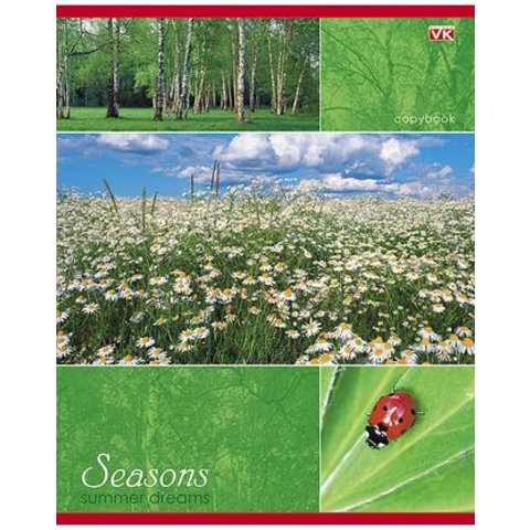 тетрадь 48 листов Времена года в клетку