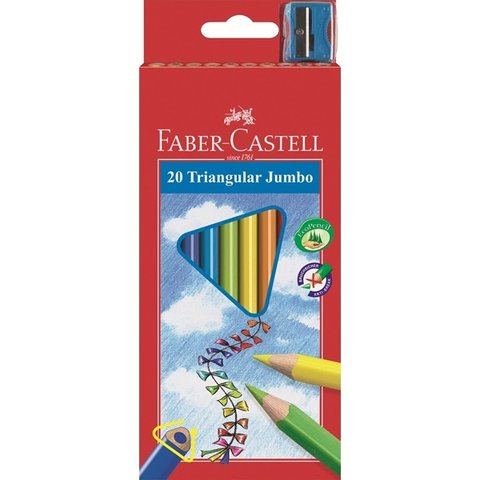 цветные карандаши 20 цветов FABER CASTELL Junior Grip Jumbo 116520