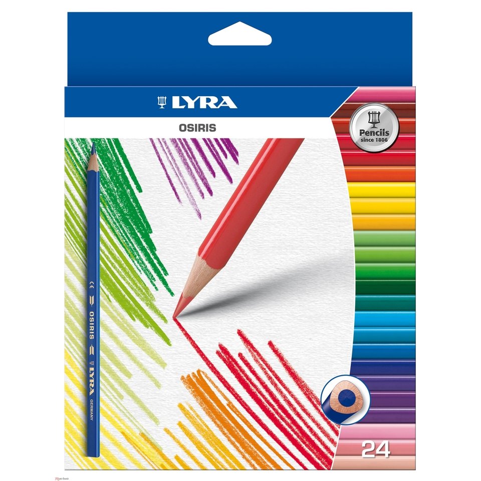 цветные карандаши 24 цвета LYRA OSIRIS Трехгранные