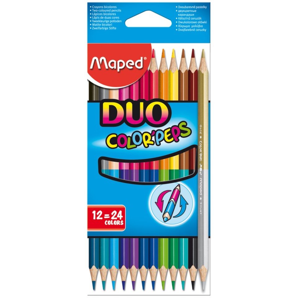 цветные карандаши 24 цвета MAPED Color Peps DUO 829600
