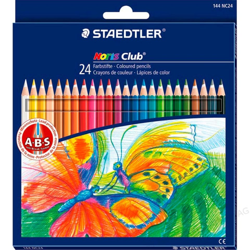 цветные карандаши 24 цвета STAEDTLER Noris Club 144NC24