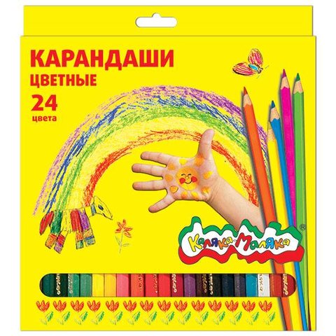цветные карандаши 24 цвета Каляка-Маляка Шестигранные