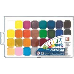 краски акварельные набор 32 цвета медовые Классика С1579 пластиковая упаковка Луч