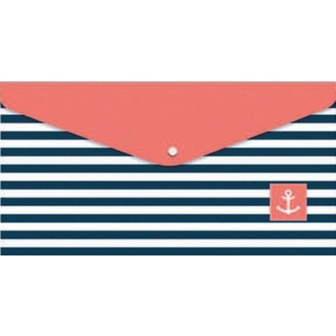 папка-конверт на кнопке 26х14см Морской стиль 43638