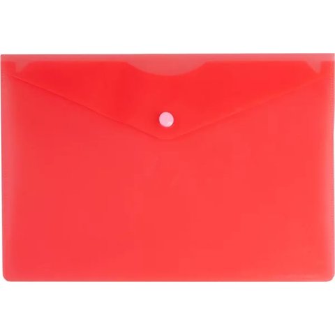 папка-конверт на кнопке А5 0.18мм однотонная РК804А5 816660 красная
