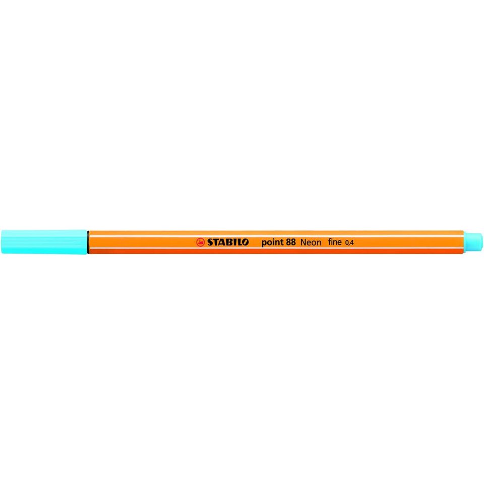 ручка капиллярная STABILO POINT 0.4мм Супер тонкий наконечник неоновый голубой