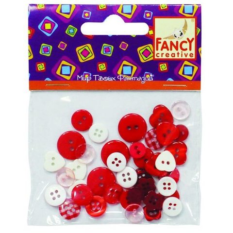 набор пуговиц Валентинка 40 штук FD020085