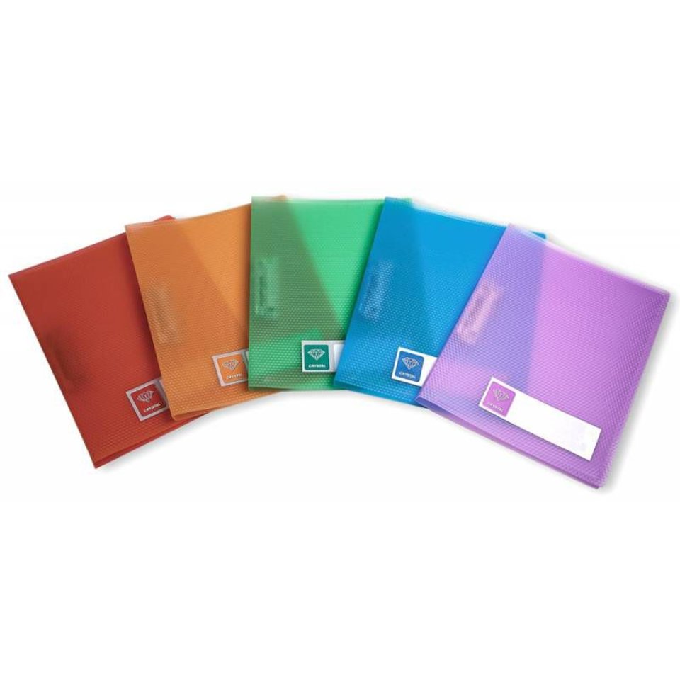 папка с боковым зажимом А4 CR05C пластик 0,5мм прозрачная цветная ассорти/816801