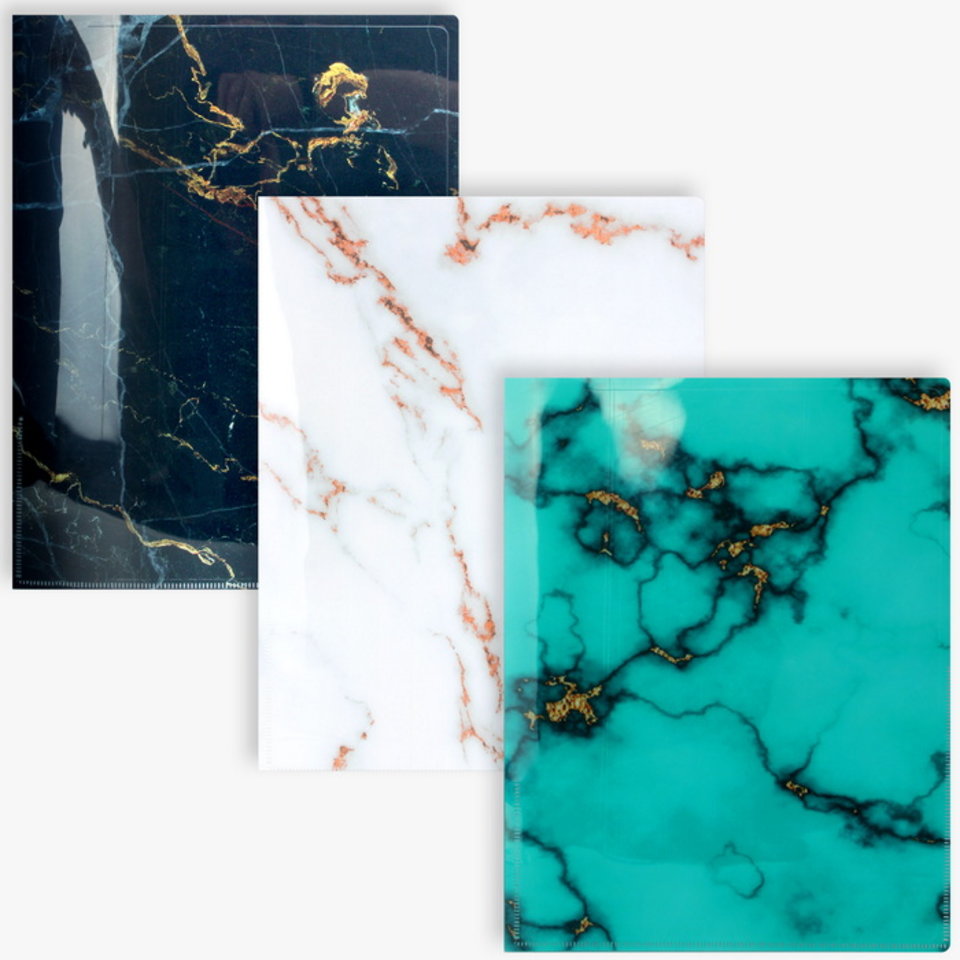 папка с боковым зажимом А4 20мм карман ассорти Marble dv-1772ma