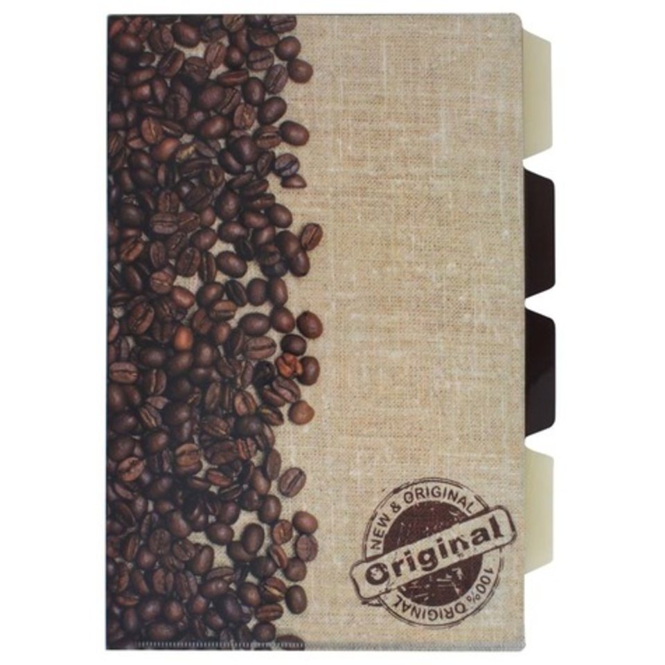 папка-уголок А4 c 4 разделами с рисунком "Coffee break" 490646