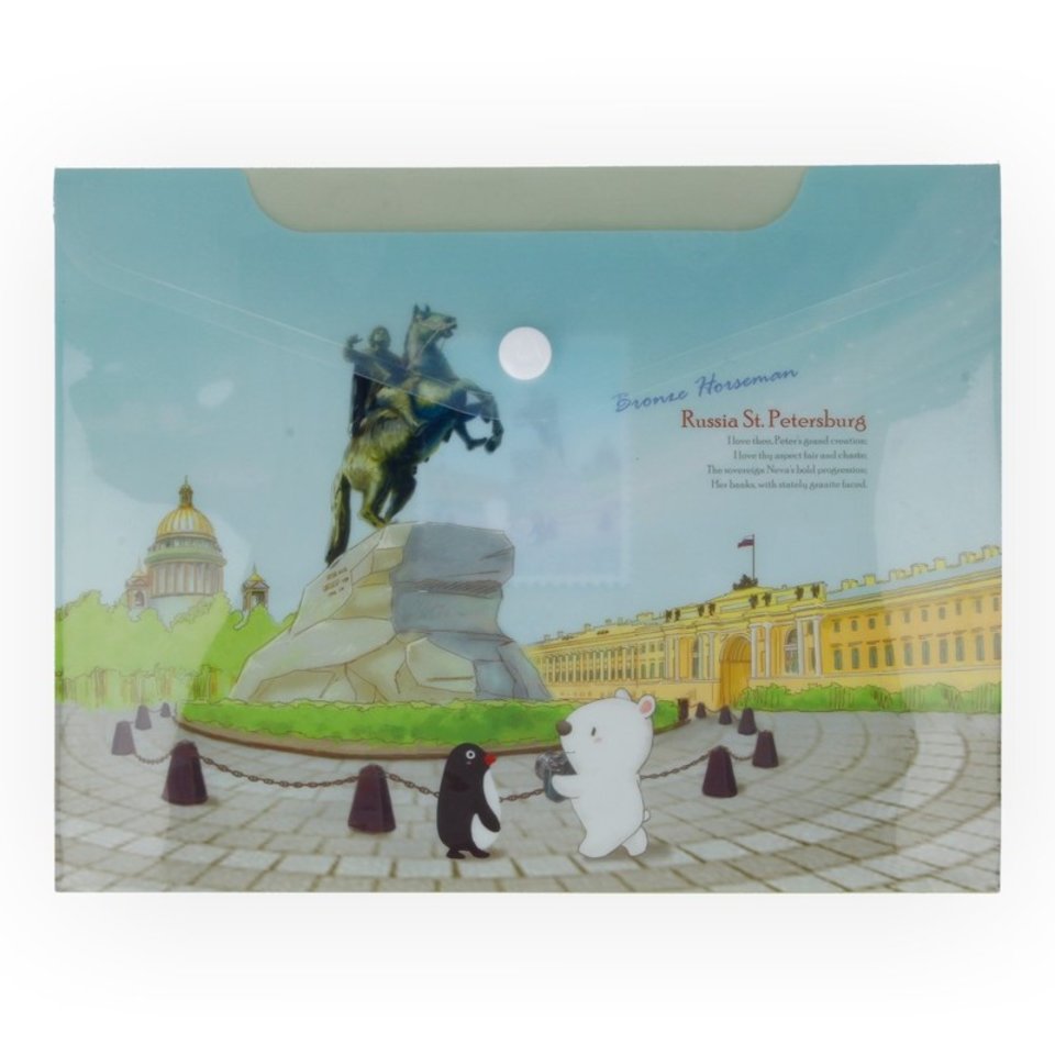 папка-конверт на кнопке А5 с рисунком "Санкт-Петербург" А1854 SP