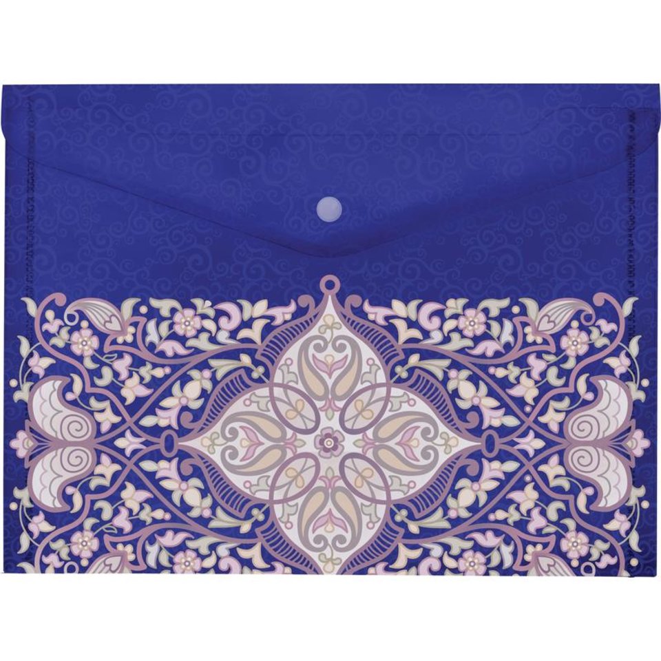 папка-конверт на кнопке А4 с рисунком Arabeska Комус /476516 фиолетовая
