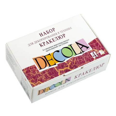 краски акриловые художественные набор 4 цвета DECOLA Декорирования в технике кракелюр 9541253